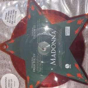 RARE MADONNA DRESS YOU UP STAR SHAPED PICTURE DISC XMAS TREE DECORATION W8848P